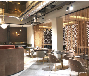 Interior of Leicester's newest hotels & restaurant