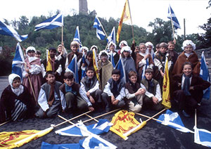 Children outside The National Wallace Monument 