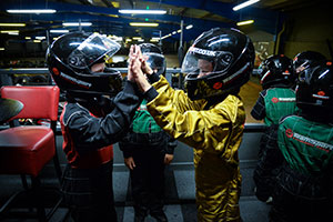 Two happy kids at Karting