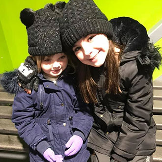 Chill Factore - girls get ready to go onto the snow